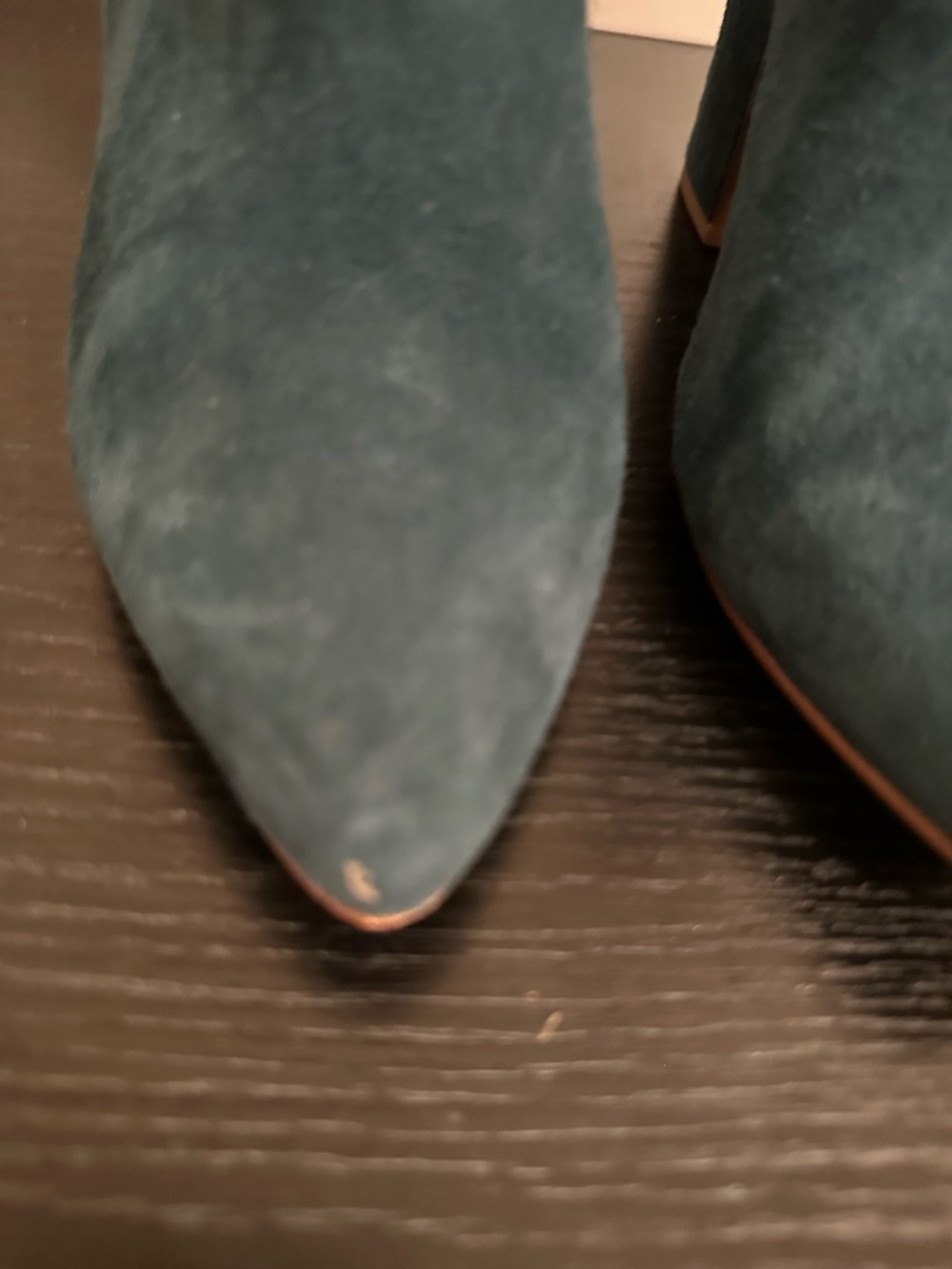 Chinese Laundry Teal Suede Block Heel Ankle Boots - Picture 5 of 9